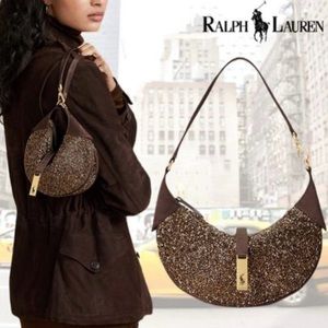 NWT $598 Ralph Lauren Collection Polo Ralph Lauren Polo ID beaded shoulder bag